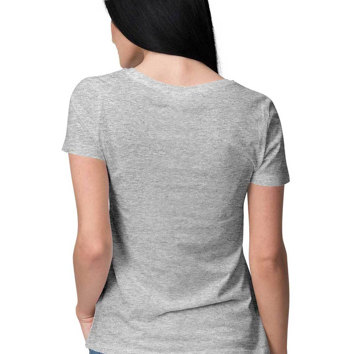 Melange Grey an seanré Women's Half Sleeve Round Neck T-Shirt