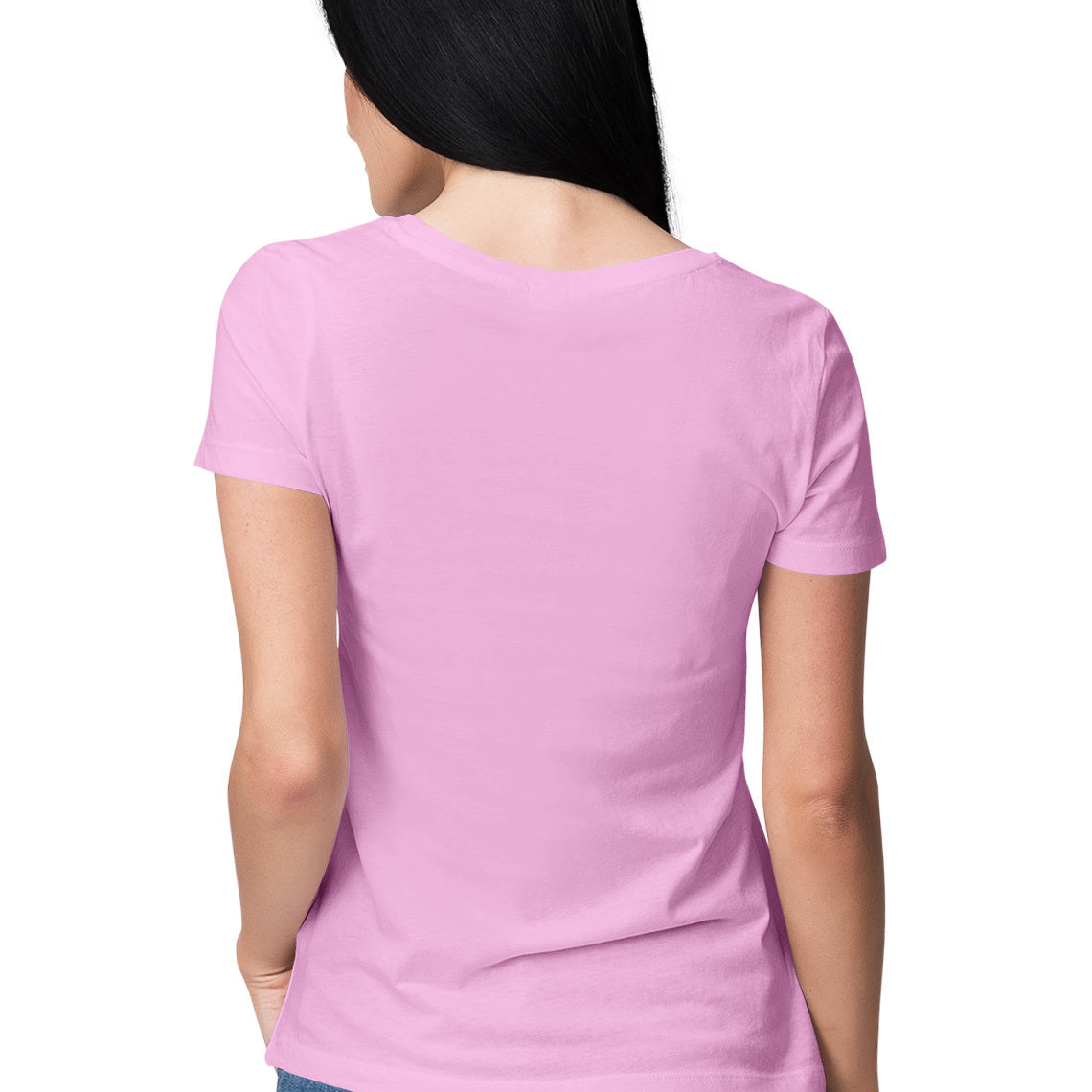 Light Pink an seanré Women's Half Sleeve Round Neck T-Shirt