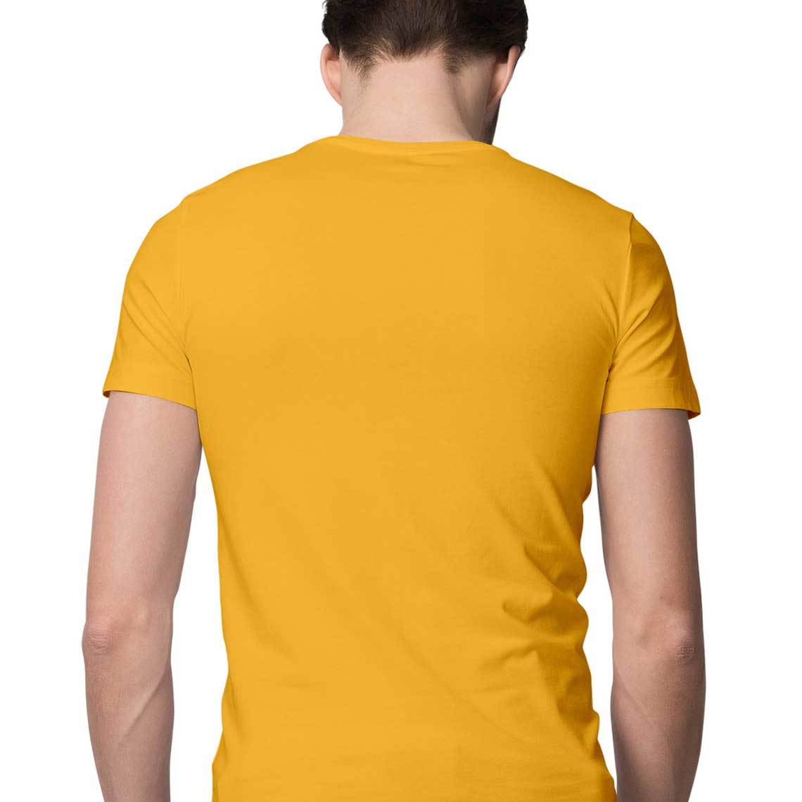 Golden Yellow an seanré Mens Half Sleeve Round Neck T-Shirt