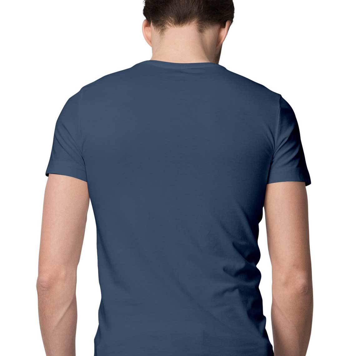 Navy Blue an seanré Mens Half Sleeve Round Neck T-Shirt