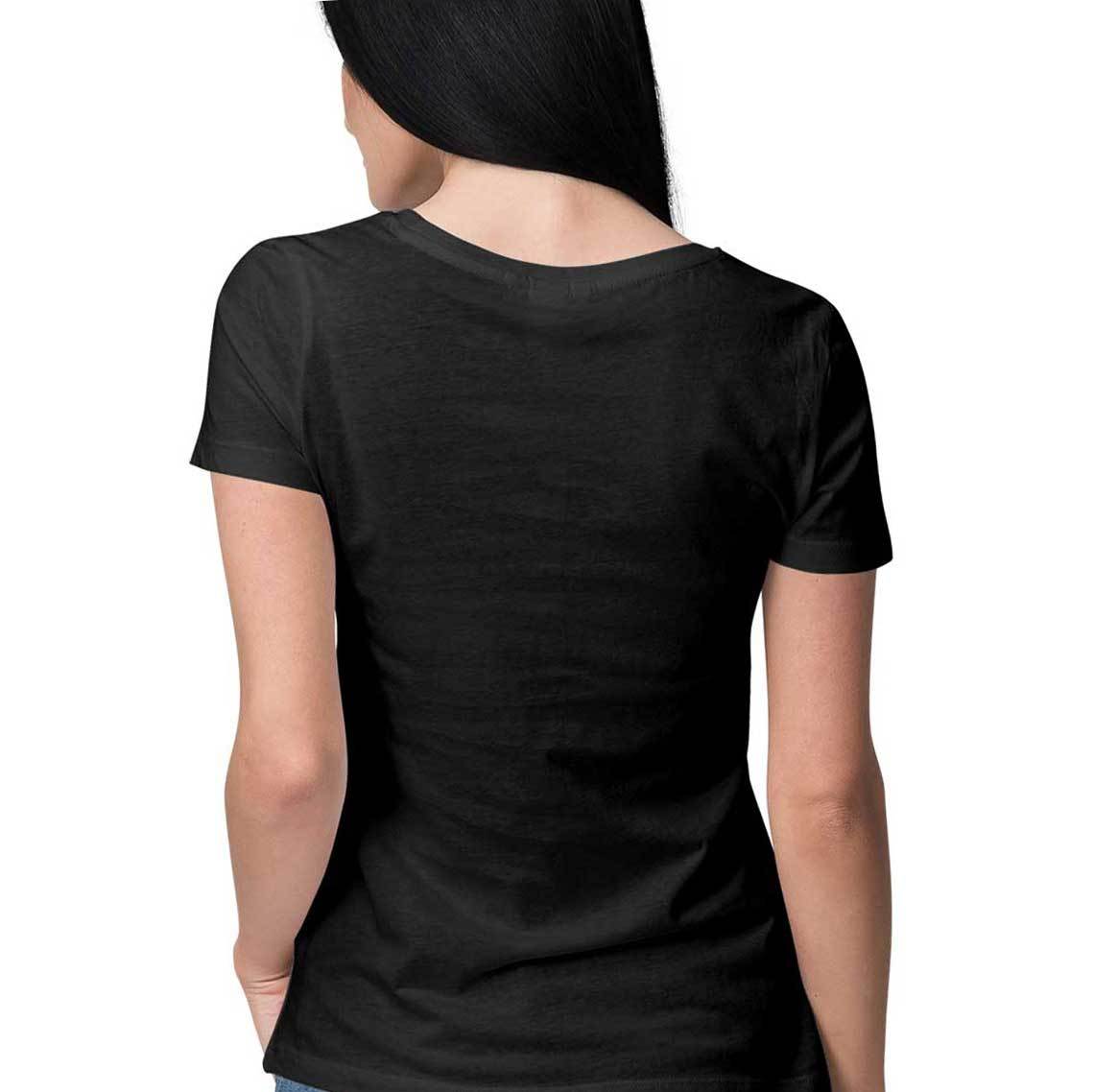 Black an seanré Women's Half Sleeve Round Neck T-Shirt