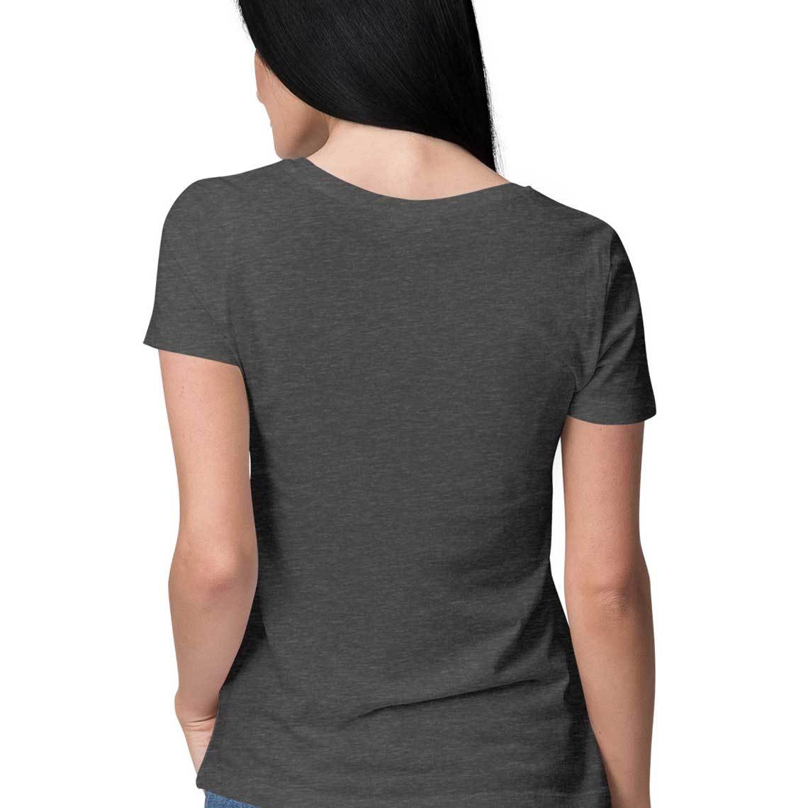 Charcoal Grey an seanré Women's Half Sleeve Round Neck T-Shirt