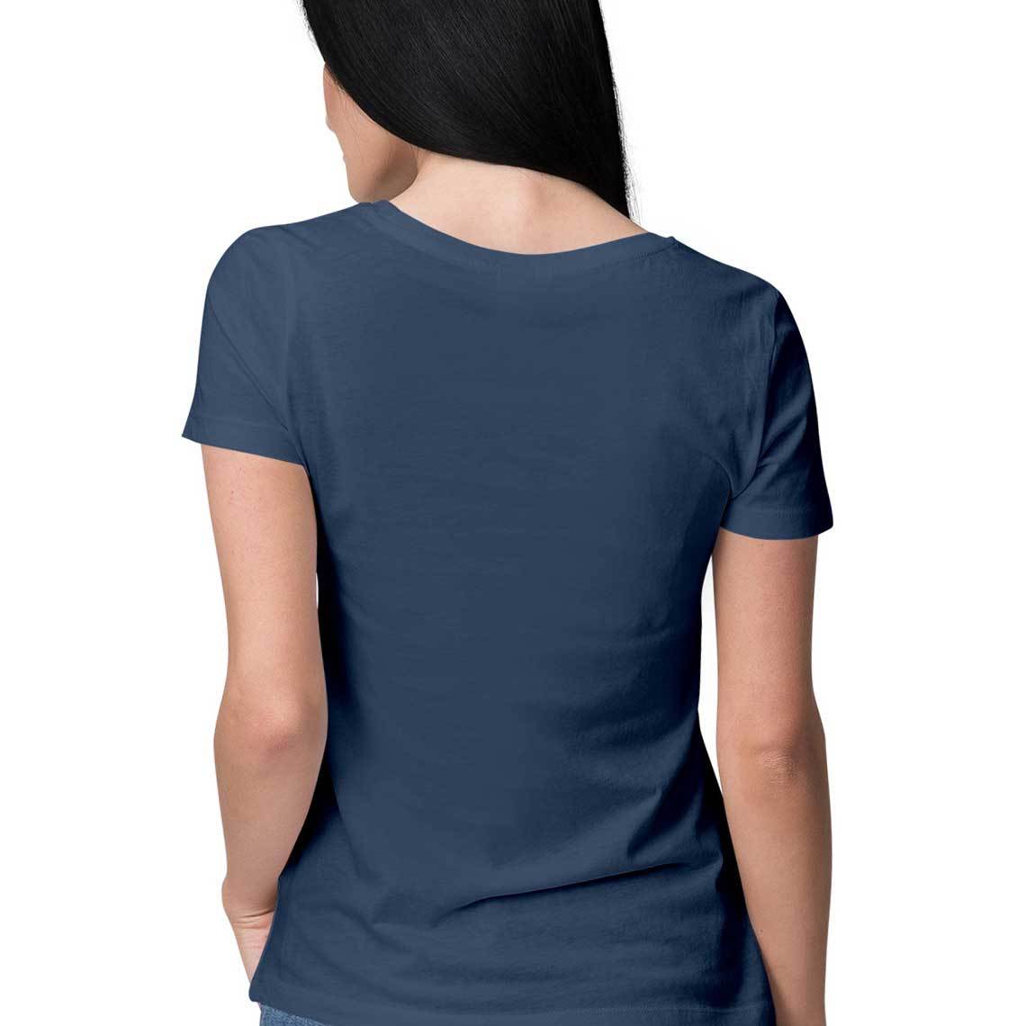 Navy Blue an seanré Women's Half Sleeve Round Neck T-Shirt