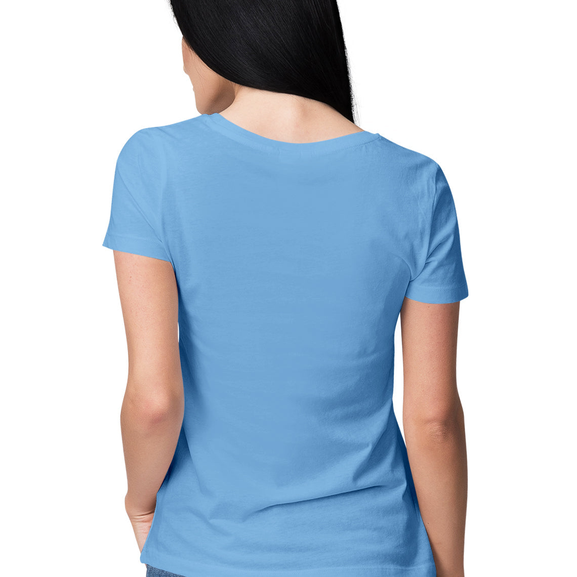 Sky Blue an seanré Women's Half Sleeve Round Neck T-Shirt
