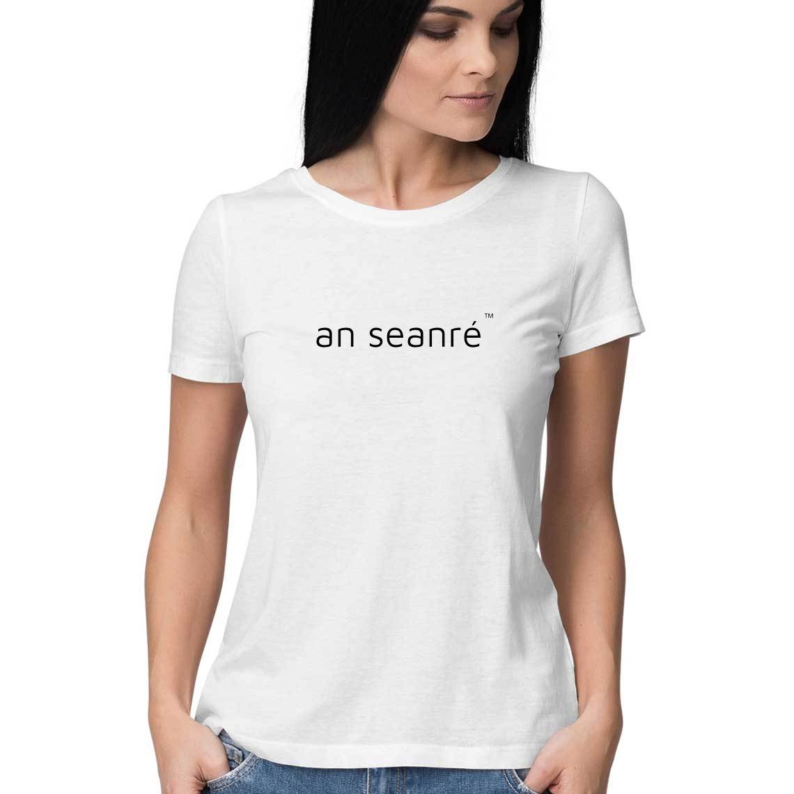 White an seanré Women's Half Sleeve Round Neck T-Shirt