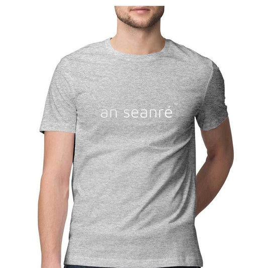 Melange Grey an seanré Mens Half Sleeve Round Neck T-Shirt