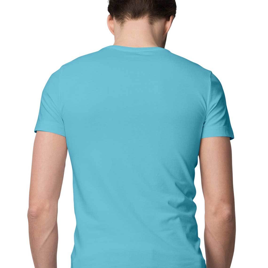 Sky Blue an seanré Mens Half Sleeve Round Neck T-Shirt