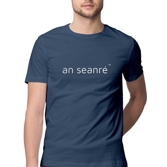 Navy Blue an seanré Mens Half Sleeve Round Neck T-Shirt