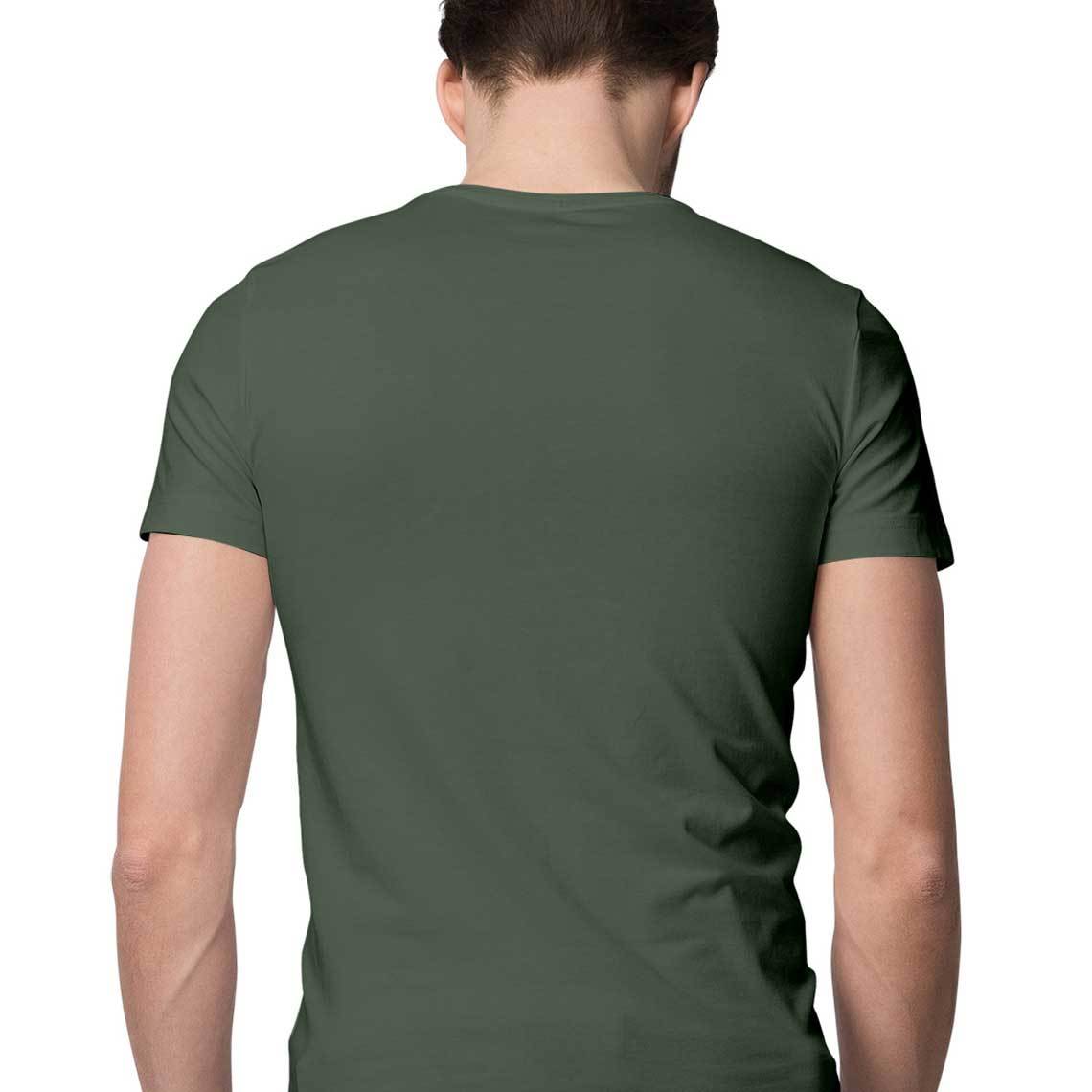 Olive Green an seanré Mens Half Sleeve Round Neck T-Shirt
