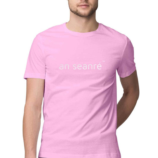 Light pink an seanré Mens Half Sleeve Round Neck T-Shirt
