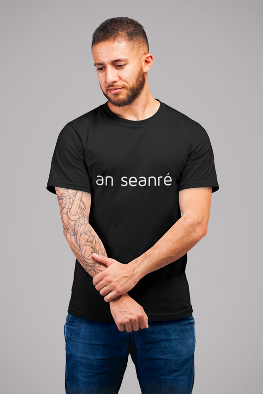 Black an seanré Mens Half Sleeve Round Neck T-Shirt